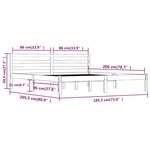 Vidaxl cadre de lit bois de pin massif 180x200 cm gris super king