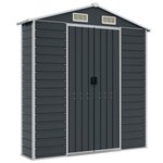 vidaXL Abri de jardin anthracite 191x385x198 cm acier galvanisé