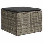 vidaXL Salon de jardin avec coussins 13 Pièces gris résine tressée