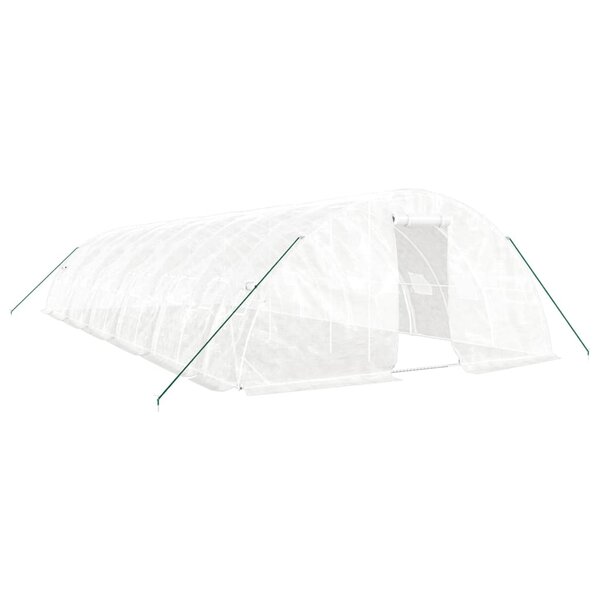 vidaXL Serre avec cadre en acier blanc 60 m² 12x5x2 3 m
