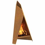 vidaXL Braise Marron 58 x 40 x 100 cm Acier résistant aux intempéries