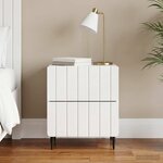 vidaXL Cabinet de chevet Blanc brillant 43 x 34 5 x 49 5 cm