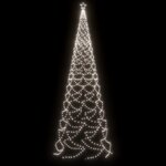 vidaXL Arbre de Noël avec poteau en métal 1400 LED blanches froides 5m