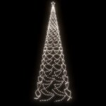 vidaXL Arbre de Noël avec poteau en métal 1400 LED blanches froides 5m