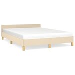 vidaXL Cadre de lit sans matelas crème 140x200 cm tissu