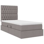 vidaXL Lit avec rangement et LED avec LED Taupe 90 x 190 cm Polyester