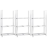 vidaXL Porte-pneus à 3 niveaux 3 Pièces Argenté 110x40x200 cm Acier