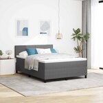 vidaXL Lit à ressort LED Gris clair et blanc 160 x 200 cm