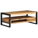 vidaXL Table basse 90x50x36 cm bois de manguier massif brut