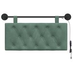 vidaXL Tête de lit suspendue Avec lumière LED Vert Mer Velours