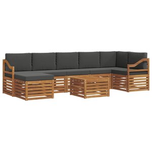 vidaXL Ensemble de canapés d'extérieur 8 Pièces Naturel et Anthracite
