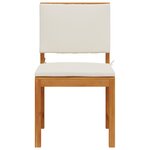 Chaises de jardin sans accoudoirs avec coussins – 2 pièces en bois d'acacia