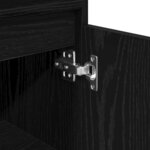 vidaXL Meuble de Salle de Bain avec porte Chêne noir 30 x 30 x 100 cm
