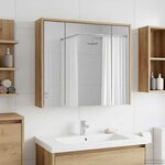 vidaXL Armoire Miroir de Salle de Bain Chêne artisan