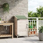 vidaXL Abri de jardin Blanc 59 x 56 x 113 5 cm Bois de Sapin Massif