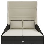 vidaXL Transat avec toit pliable noir 200x114x128 cm résine tressée