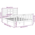 vidaXL Cadre de lit sans matelas bois massif 140x190 cm