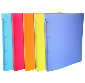 Classeur A4 PP LINICOLOR 4 anneaux ronds de 15mm coloris Assorti aléatoire x 30 EXACOMPTA