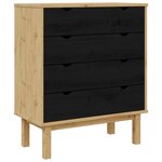 vidaXL Commode OTTA Noir 76 5 x 39 5 x 90 cm Bois de pin massif