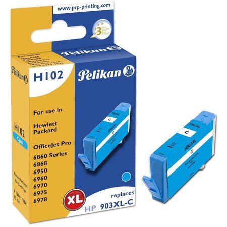 H102 cartouche d'encre remplace 903xl t6m03ae cyan pelikan printing