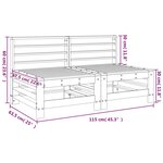 vidaXL Canapés centraux de jardin 2 Pièces blanc bois de pin massif