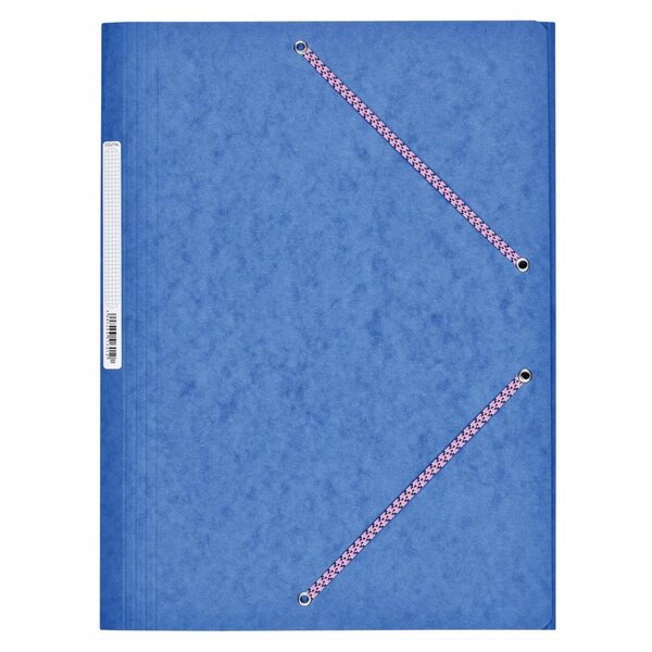 Chemise Carte Lustée 7/10ème 24 x 32 cm à rabats très résistante avec élastiques Bleu COUTAL