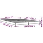 vidaXL Cadre de lit chêne sonoma 150x200 cm bois d'ingénierie et métal
