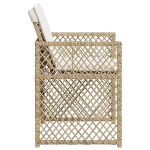 vidaXL Chaises de jardin avec coussins lot de 4 beige résine tressée