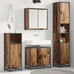 vidaXL Ensemble de mobilier de salle de bain 3 Pièces Bois Ancien