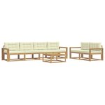 vidaXL Ensemble de canapés d'extérieur 6 pc Blanc et crème