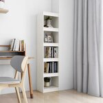 Vidaxl bibliothèque/séparateur de pièce blanc 40x30x167 5cm pin massif