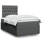 vidaXL Sommier à lattes de lit avec matelas Gris foncé 120x200cm Tissu