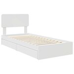 vidaXL Lit de Rangement Blanc 90 x 200 cm Bois d'ingénierie