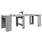 vidaXL Table à dîner 240 x 85 x 75 cm Bois d'ingénierie Sonoma gris