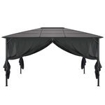 vidaXL Tonnelle avec rideau Aluminium 4x3x2 6 m Noir