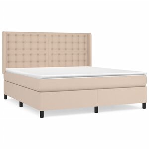 vidaXL Sommier à lattes de lit avec matelas Cappuccino 160x200 cm