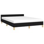vidaXL Cadre de lit sans matelas noir 140x190 cm tissu