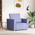 vidaXL Canapé-lit escamotable simple Bleu jean 90 x 165 x 87 cm tissu