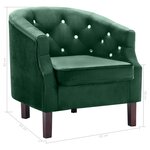 vidaXL Fauteuil Vert Velours