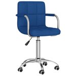 vidaXL Chaise pivotante de salle à manger Bleu Tissu