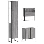 vidaXL Ensemble de meubles de salle de bain 3 Pièces Sonoma gris
