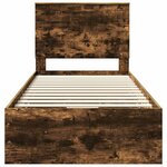 vidaXL Cadre de lit avec tiroir Chêne fumé 90 x 200 cm Bois Ingénierie