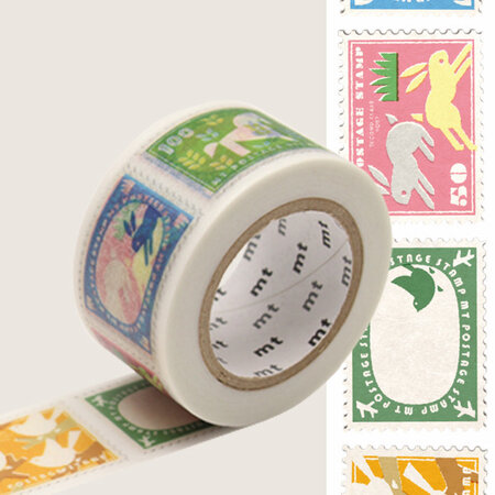 Masking Tape MT EX 2 5 cm timbres animaux - postage stamp