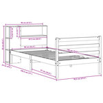vidaXL Lit bibliothèque sans matelas blanc 90x190cm bois de pin massif