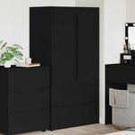 vidaXL Cabinet de salle de bain avec tiroir Noir 79 5 x 49 x 156 cm