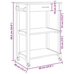 vidaXL Chariot de cuisine Uni Noir 60 x 40 x 88 5 cm
