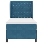 vidaXL Lit Box Spring avec matelas bleu foncé 90x190 cm  en velours