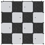 vidaXL Cubes de rangement 16 Pièces avec tiges de suspension PP