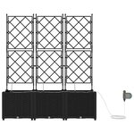 vidaXL Pots de jardin Noir 120 x 40 x 142 cm Acier