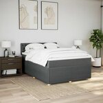 vidaXL Sommier à lattes de lit avec matelas Gris foncé 140x200cm Tissu
